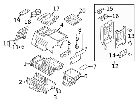 Rear Console for 2019 Ford Flex #0