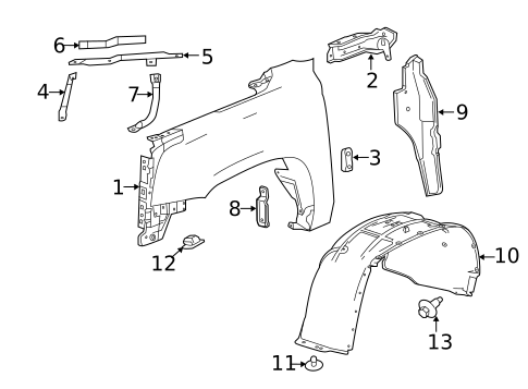 Fender & Components for 2024 Chevrolet Traverse Limited #9