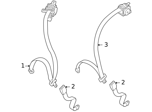 Rear Seat Belts for 2003 Chrysler Sebring #2