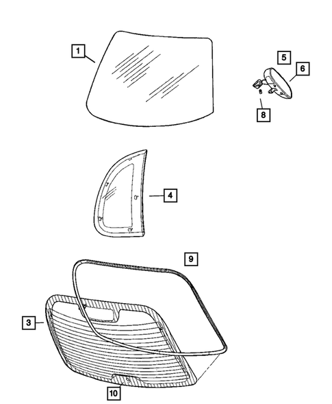 Glass and Rear View Mirror for 2006 Chrysler PT Cruiser #0