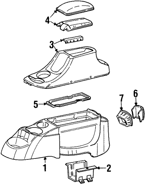 Center Console for 1998 Ford Taurus #1