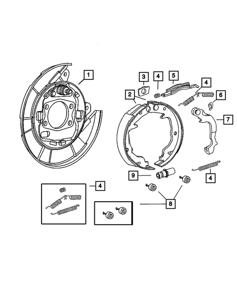 Parking Brake Lever, Cables, and Rear Disc Park Brake Assembly for 2010 Chrysler Sebring #0