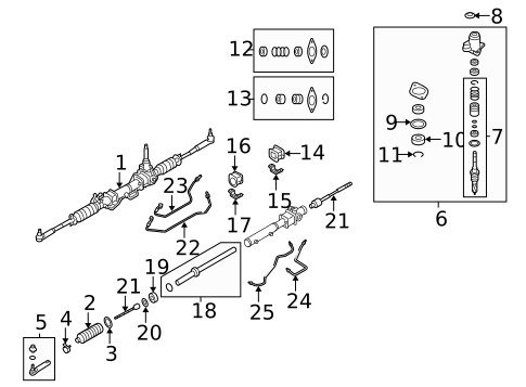 Steering Gear & Linkage for 2005 Subaru Impreza #0