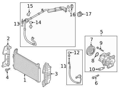Condenser, Compressor & Lines for 2017 Hyundai Sonata #0