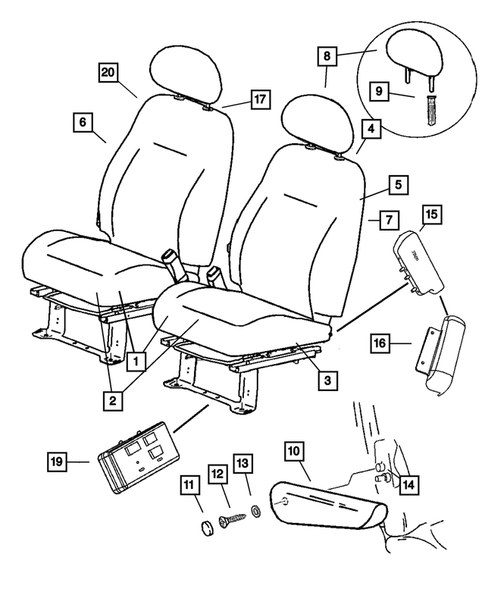 Front Seats and Attaching Parts for 2005 Chrysler PT Cruiser #0