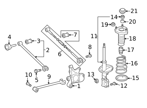 Rear Suspension for 2009 Toyota Highlander #2