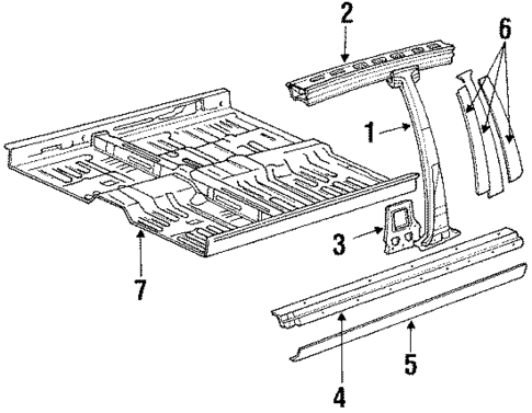 Center Pillar & Rocker for 1992 Hyundai Sonata #0