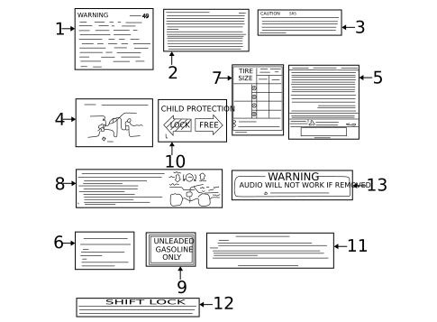 Labels for 2003 Mitsubishi Montero Sport #0