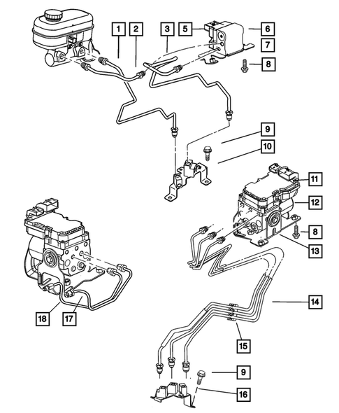 Brake Lines and Hoses for 2003 Dodge Dakota #1