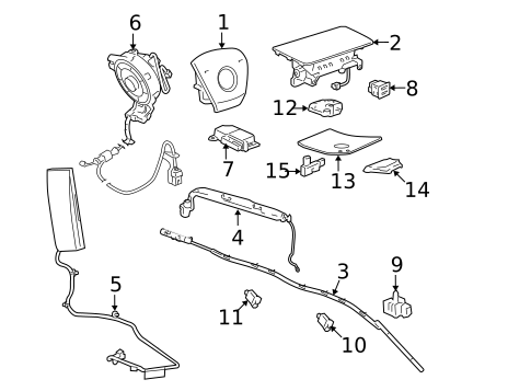 Air Bag Components for 2012 Cadillac Escalade #0
