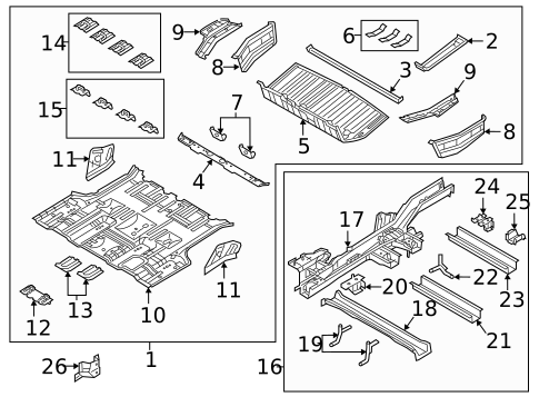 Rear Floor & Rails for 2015 Kia Sedona #0