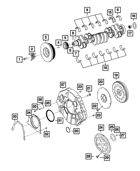 Crankshaft, Piston, Drive Plate, Flywheel, and Damper for 2014 Ram 3500 #0