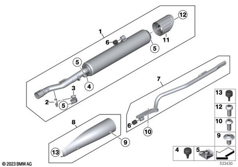 Exhaust System Parts with Mounts for 2025 BMW-Motorrad R 18 Roctane #0