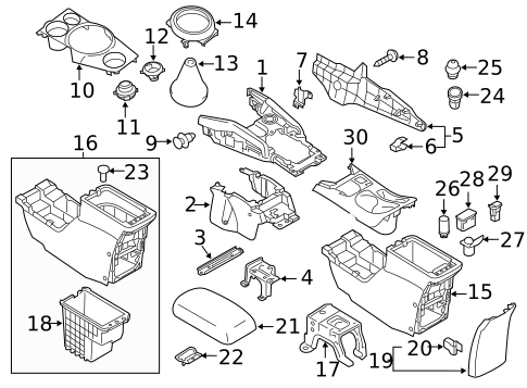 Console for 2016 Mitsubishi Outlander Sport #0