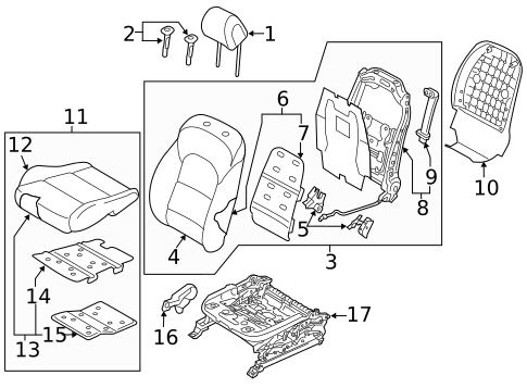 Driver Seat Components for 2016 Hyundai Tucson #0