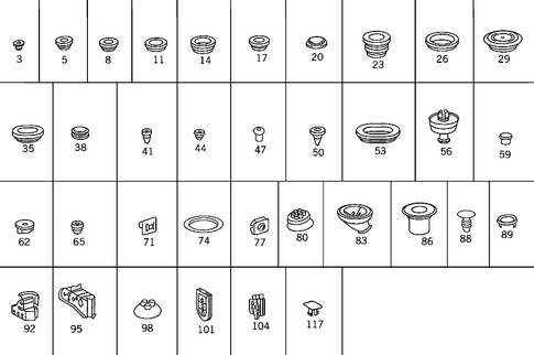 Expansion Plugs, Grommets, Plugs, and Sundries for 1988 Mercedes-Benz 260E #0