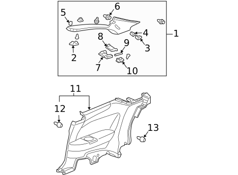 Interior Trim - Quarter Panels for 2005 Honda Accord #0