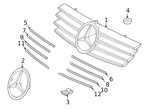 Grille & Components for 2002 Mercedes-Benz CL600 #0