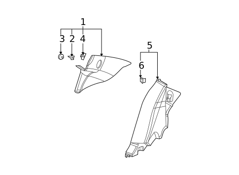 Interior Trim - Quarter Panels for 2007 Saturn Ion #1