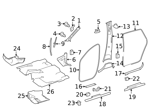 Interior Trim - Pillars for 2012 Mercedes-Benz R350 #0