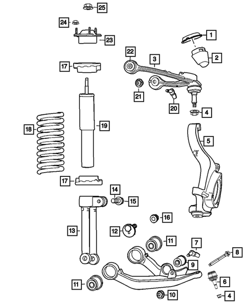 Front Suspension, Strut and Cradle for 2010 Jeep Liberty #0