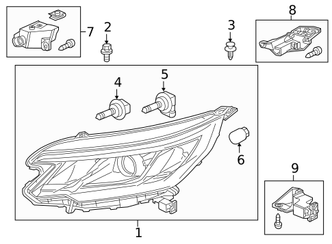 Headlamp Components for 2015 Honda CR-V #0