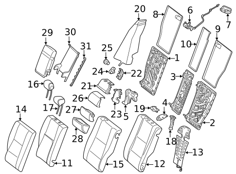 Rear Seat Components for 2020 Mercedes-Benz E 450 #0