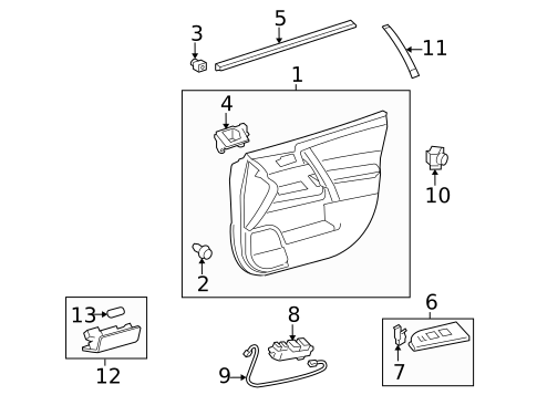 Front Door for 2009 Toyota Highlander #0
