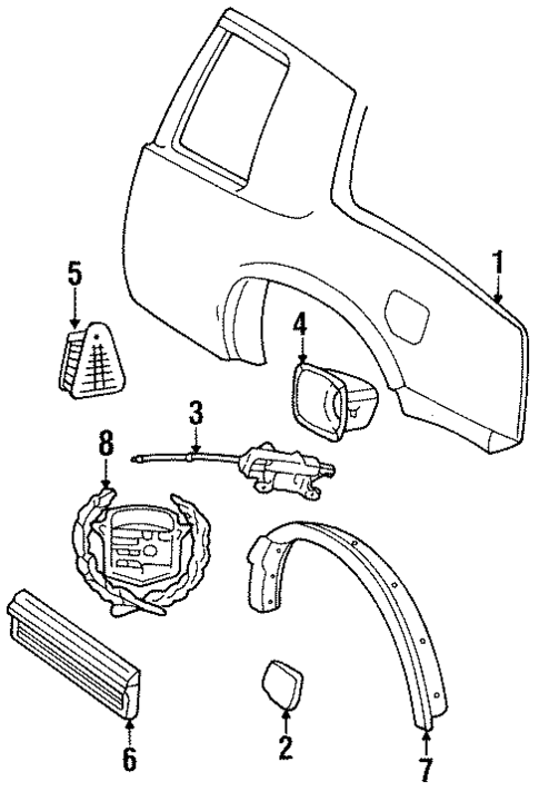 Quarter Panel & Components for 1993 Cadillac Eldorado #0