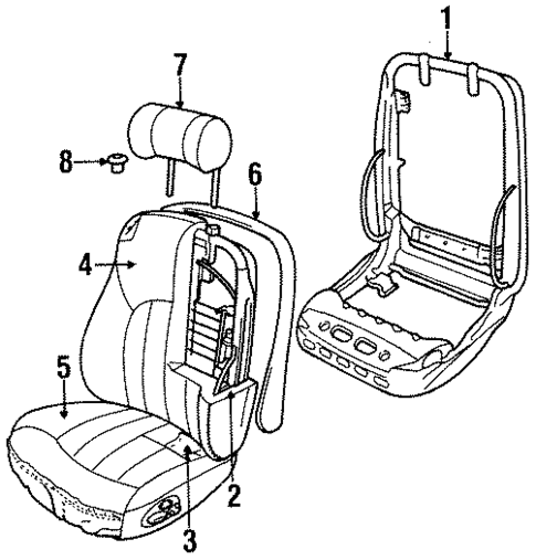 Front Seat Components for 1996 Jaguar Vanden Plas #2