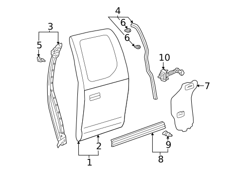 Door & Components for 2002 Toyota Tundra #1