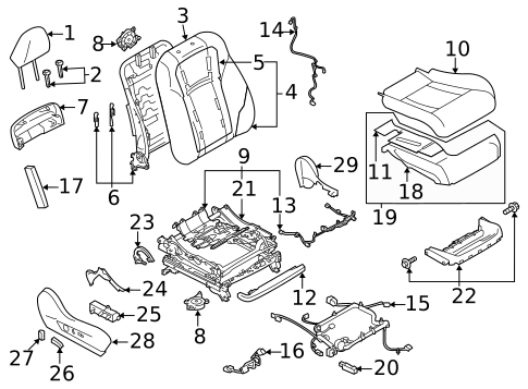 Passenger Seat Components for 2022 Subaru Legacy #0