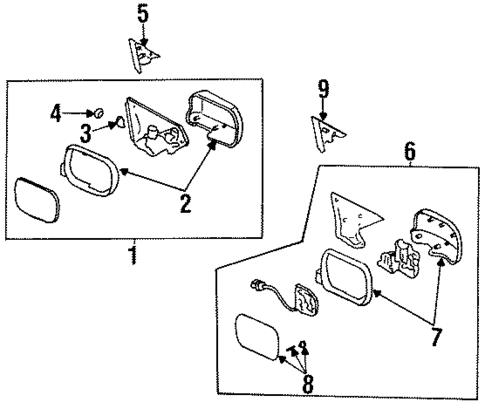 Outside Mirrors for 1994 Honda Accord #0