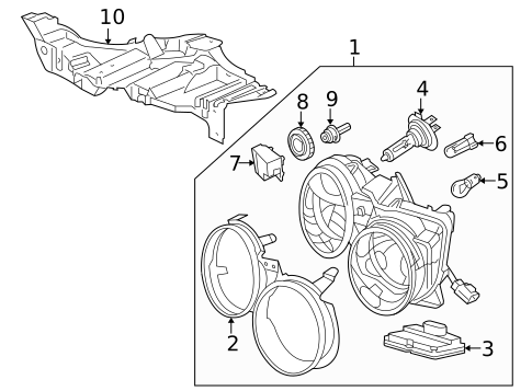 Headlamp Components for 2008 Jaguar S-Type #1