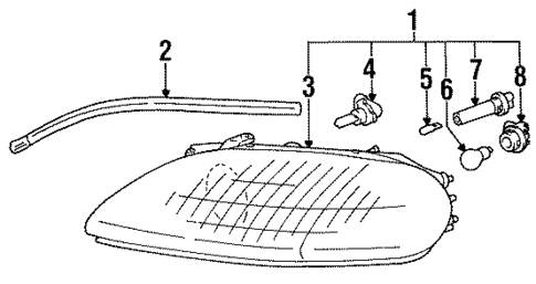 Headlamp Components for 1993 Lexus SC400 #0