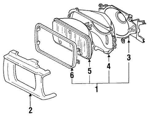 Headlamp Components for 1990 Volkswagen Fox #0