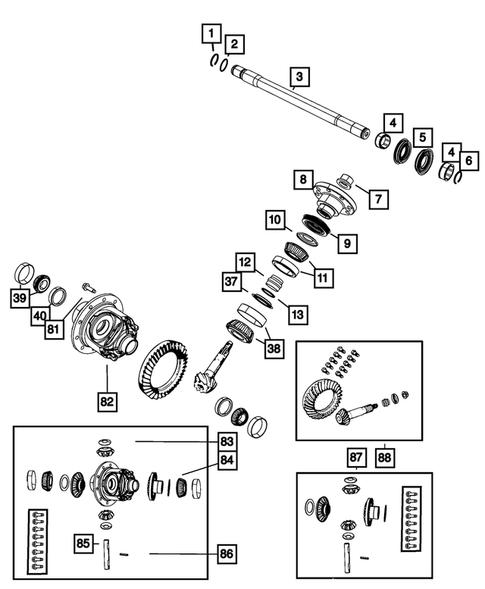 Front Axle; Housing, Differential and Vent for 2008 Jeep Liberty #0