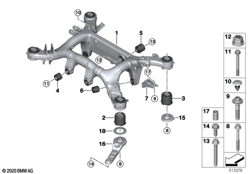 Rear Axle with Suspension for 2019 BMW X6 M50iX #1