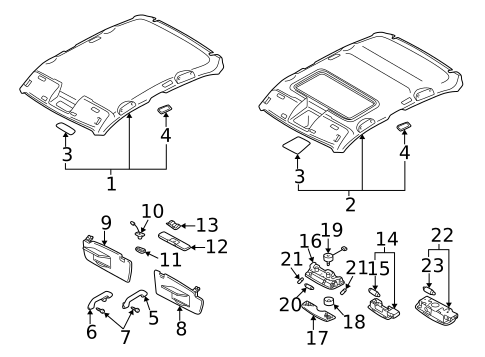 Interior Trim - Roof for 2001 Volkswagen Passat #0