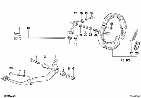 Rear Wheel Brake for 1988 BMW-Motorrad K 75 C #0