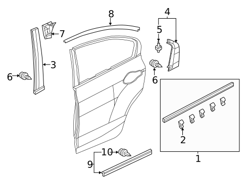 Exterior Trim - Rear Door for 2012 Honda Civic #1