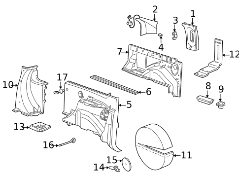 Interior Trim - Quarter Panels for 2002 Ford Excursion #0