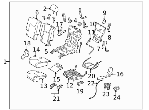 Rear Seat Components for 2012 Lexus RX450h #1