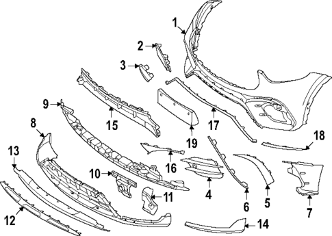 Bumper & Components - Front for 2025 Mercedes-Benz GLC43 AMG #0