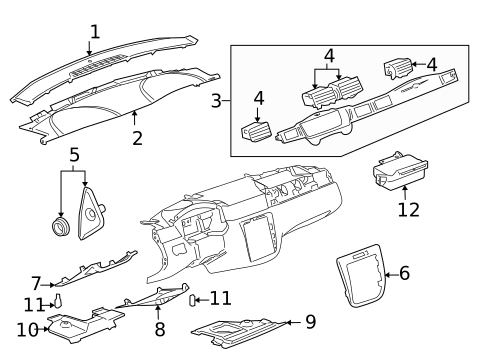 Instrument Panel Components for 2022 Chevrolet Equinox #1