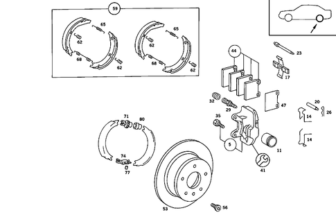 Rear Wheel Brake for 1984 Mercedes-Benz 380SE #0