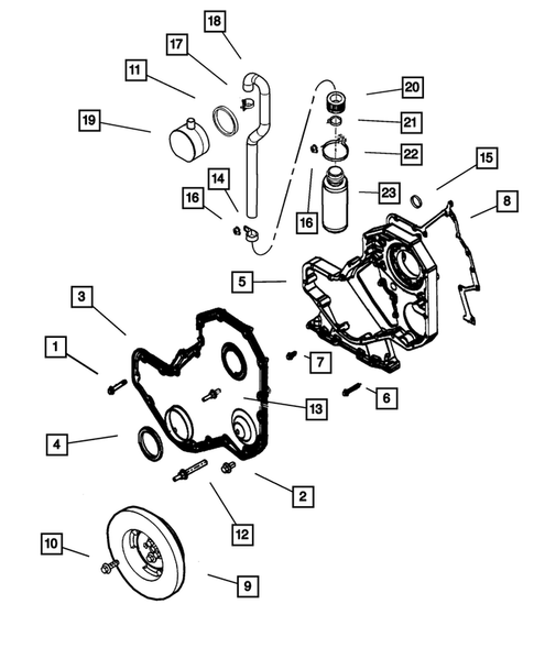 Timing Belt and Cover for 2001 Dodge Ram 2500 #0