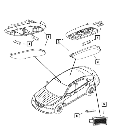 Lamps - Front, Rear and Courtesy for 2007 Chrysler Sebring #2