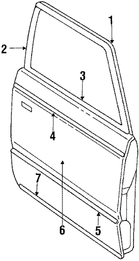 Door & Components for 1984 Mercury Lynx #0