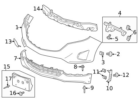 Bumper & Components - Front for 2019 Chevrolet Equinox #0